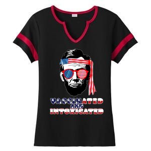 Abe Lincoln Vaccinated & Intoxicated Ladies Halftime Notch Neck Tee