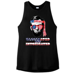 Abe Lincoln Vaccinated & Intoxicated Ladies PosiCharge Tri-Blend Wicking Tank