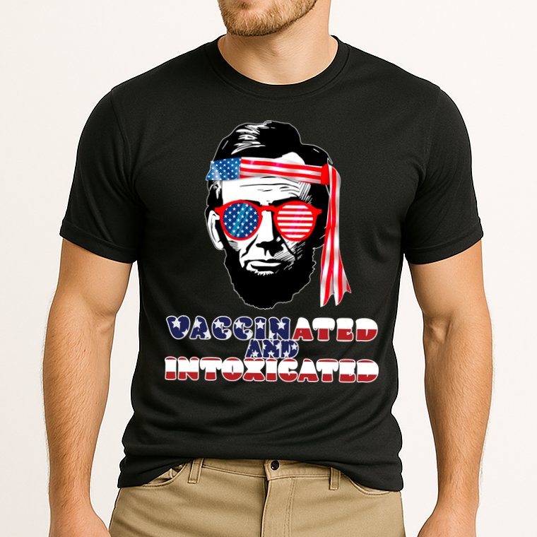 Abe Lincoln Vaccinated & Intoxicated Cooling Performance Crew T-Shirt