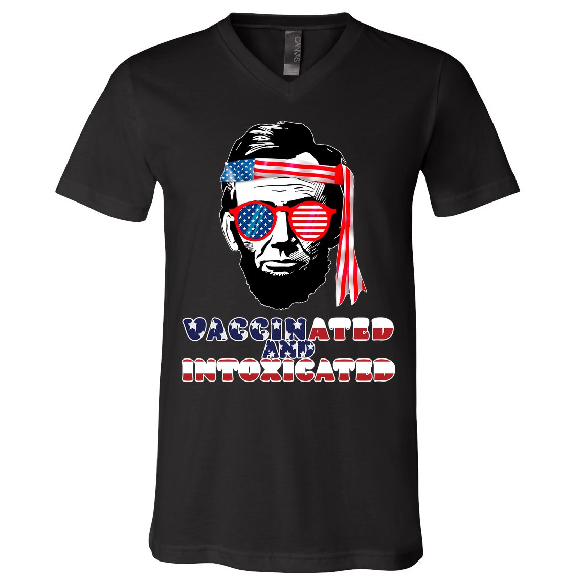 Abe Lincoln Vaccinated & Intoxicated V-Neck T-Shirt