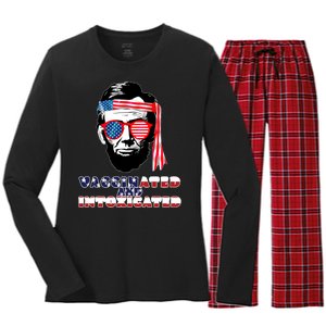 Abe Lincoln Vaccinated & Intoxicated Women's Long Sleeve Flannel Pajama Set 