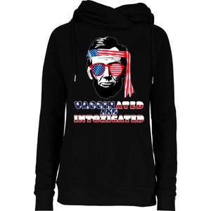 Abe Lincoln Vaccinated & Intoxicated Womens Funnel Neck Pullover Hood