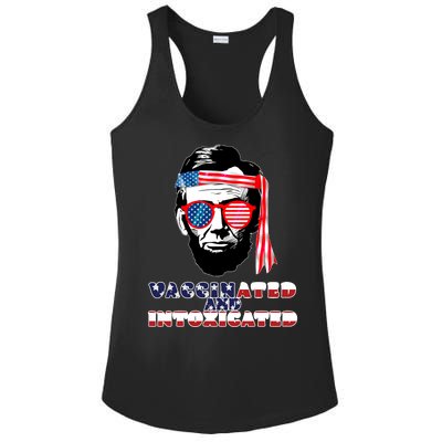 Abe Lincoln Vaccinated & Intoxicated Ladies PosiCharge Competitor Racerback Tank