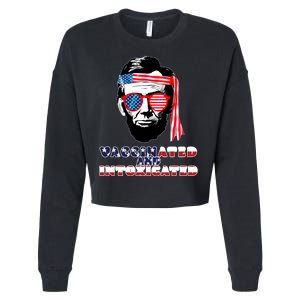 Abe Lincoln Vaccinated & Intoxicated Cropped Pullover Crew