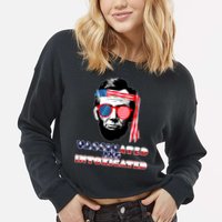 Abe Lincoln Vaccinated & Intoxicated Cropped Pullover Crew