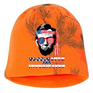 Abe Lincoln Vaccinated & Intoxicated Kati - Camo Knit Beanie