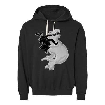 Abe Vs T-Rex Garment-Dyed Fleece Hoodie