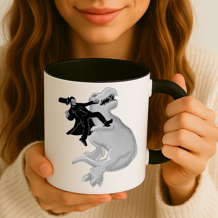Abe Vs T-Rex Mug