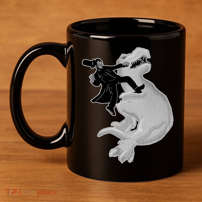 Abe Vs T-Rex 11oz C Handle Ceramic Mug