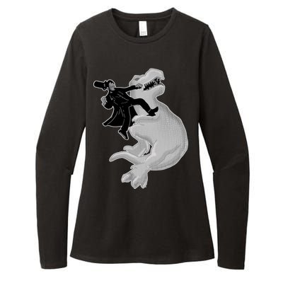 Abe Vs T-Rex Womens CVC Long Sleeve Shirt