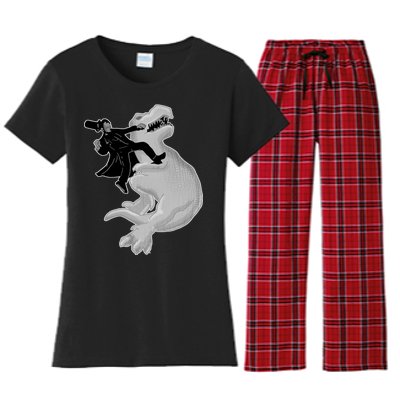 Abe Vs T-Rex Women's Flannel Pajama Set