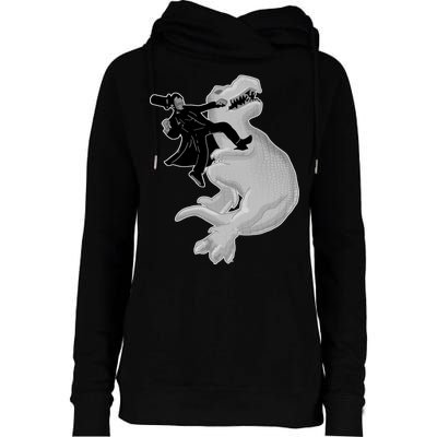 Abe Vs T-Rex Womens Funnel Neck Pullover Hood