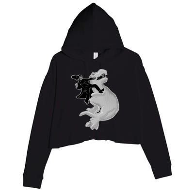 Abe Vs T-Rex Crop Fleece Hoodie