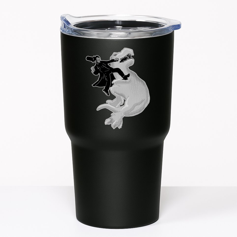 Abe Vs T-Rex Tumbler