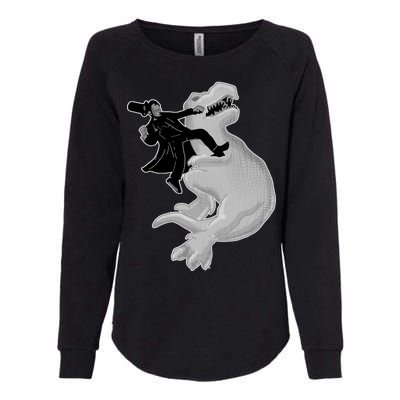 Abe Vs T-Rex Womens California Wash Sweatshirt