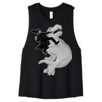 Abe Vs T-Rex Women's Racerback Cropped Tank