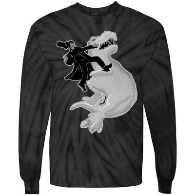 Abe Vs T-Rex Tie-Dye Long Sleeve Shirt