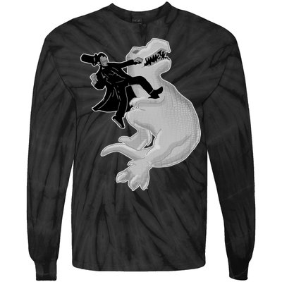 Abe Vs T-Rex Tie-Dye Long Sleeve Shirt