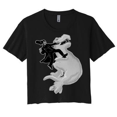 Abe Vs T-Rex Women's Crop Top Tee