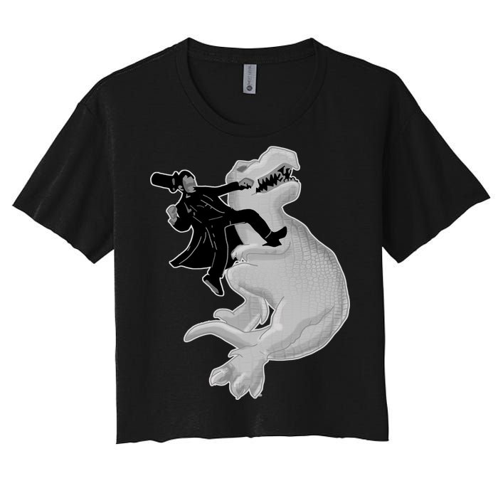 Abe Vs T-Rex Women's Crop Top Tee