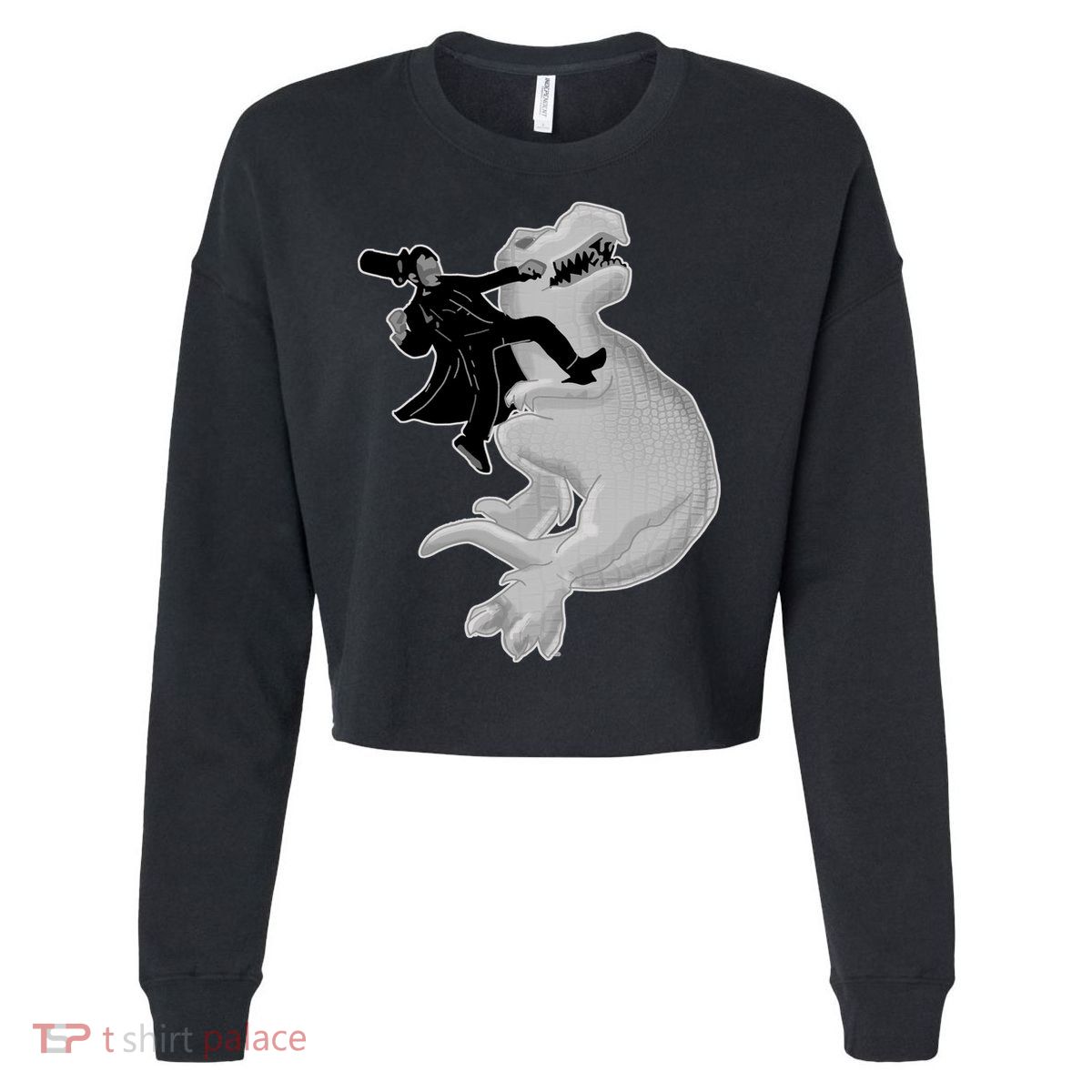 Abe Vs T-Rex Cropped Pullover Crew