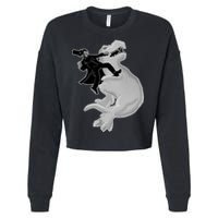 Abe Vs T-Rex Cropped Pullover Crew