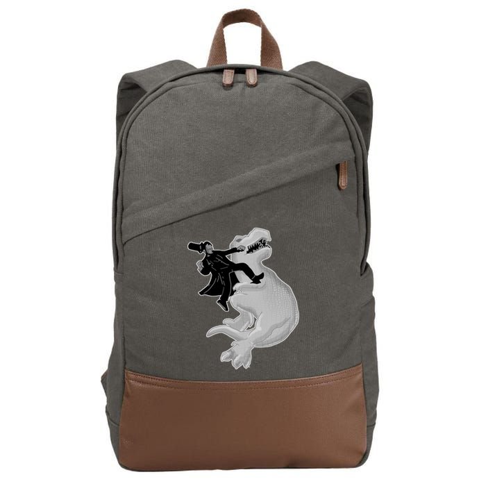 Abe Vs T-Rex Cotton Canvas Backpack