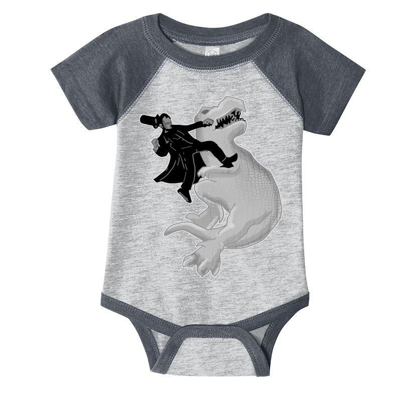 Abe Vs T-Rex Infant Baby Jersey Bodysuit
