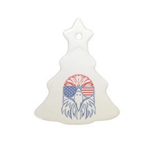 American Bald Eagle Usa Flag 4th Of July Eagle Usa Ceramic Tree Ornament