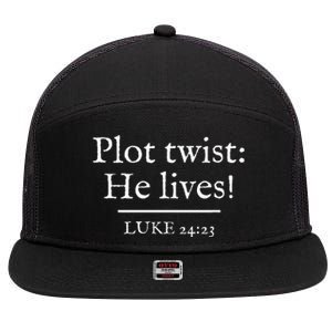 Awesome Black Easter Plot Twist He Lives 7 Panel Mesh Trucker Snapback Hat