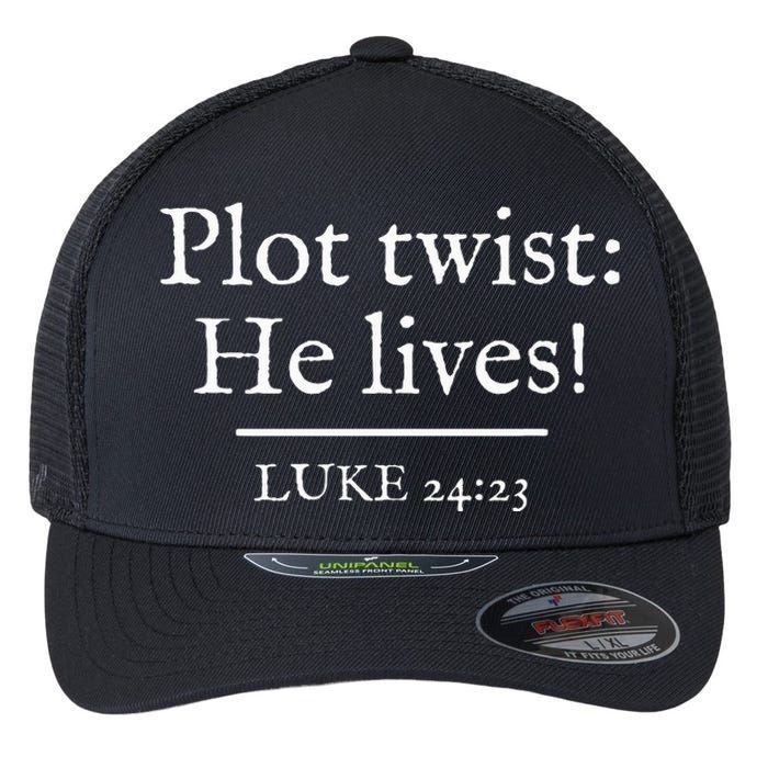 Awesome Black Easter Plot Twist He Lives Flexfit Unipanel Trucker Cap