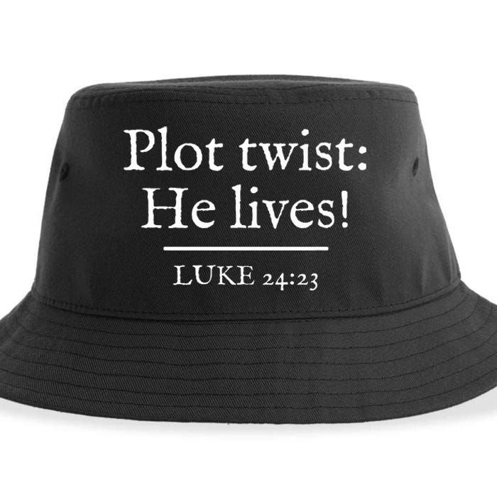 Awesome Black Easter Plot Twist He Lives Sustainable Bucket Hat