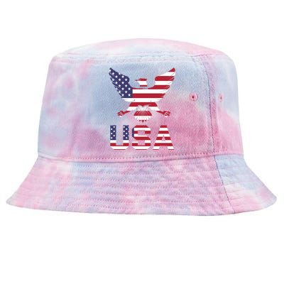 American Bald Eagle Usa America National Holiday Tie-Dyed Bucket Hat