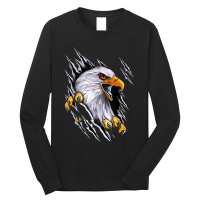 American Bald Eagle With Claws Long Sleeve Shirt