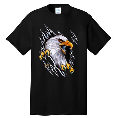 American Bald Eagle With Claws Tall T-Shirt