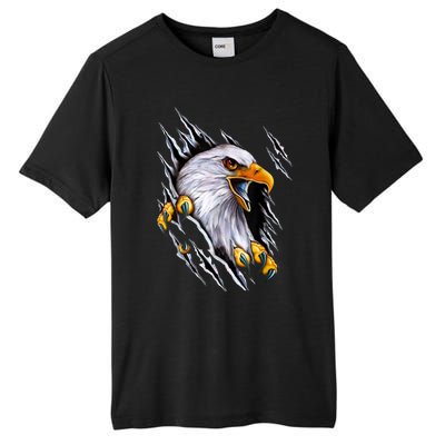 American Bald Eagle With Claws Tall Fusion ChromaSoft Performance T-Shirt