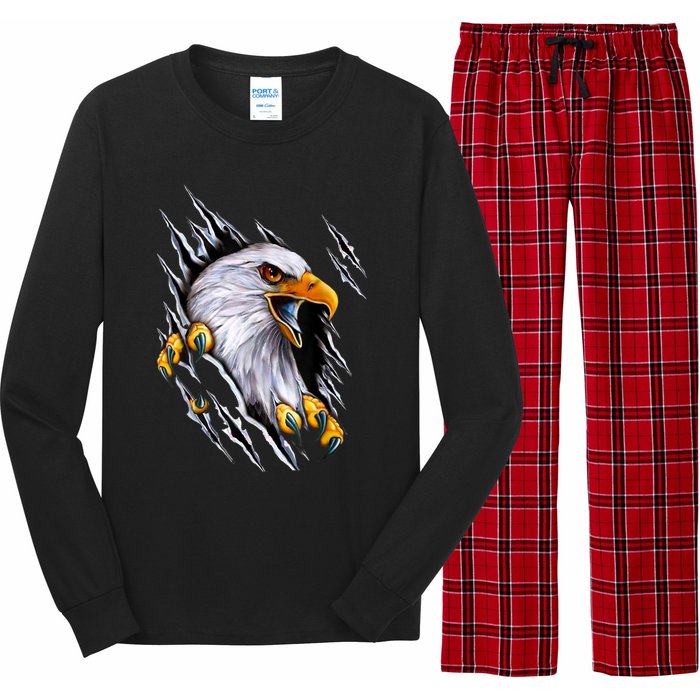 American Bald Eagle With Claws Long Sleeve Pajama Set