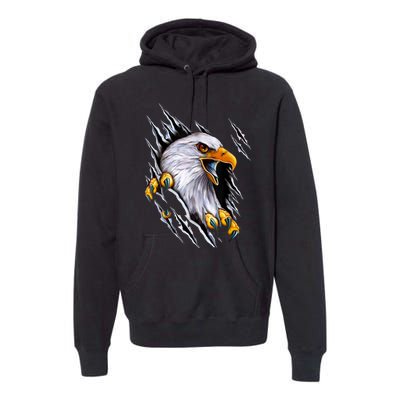 American Bald Eagle With Claws Premium Hoodie