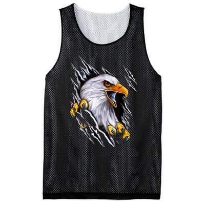 American Bald Eagle With Claws Mesh Reversible Basketball Jersey Tank