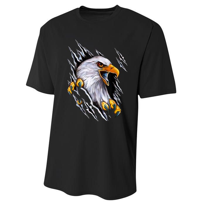 American Bald Eagle With Claws Performance Sprint T-Shirt