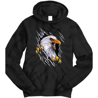 American Bald Eagle With Claws Tie Dye Hoodie