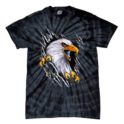 American Bald Eagle With Claws Tie-Dye T-Shirt