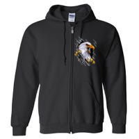 American Bald Eagle With Claws Full Zip Hoodie