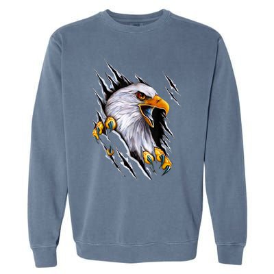 American Bald Eagle With Claws Garment-Dyed Sweatshirt