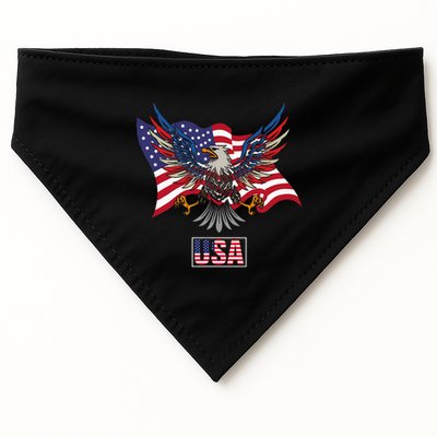American Bald Eagle Usa Flag USA-Made Doggie Bandana