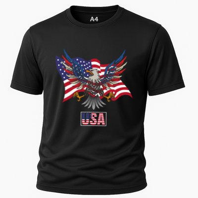 American Bald Eagle Usa Flag Performance Shirt