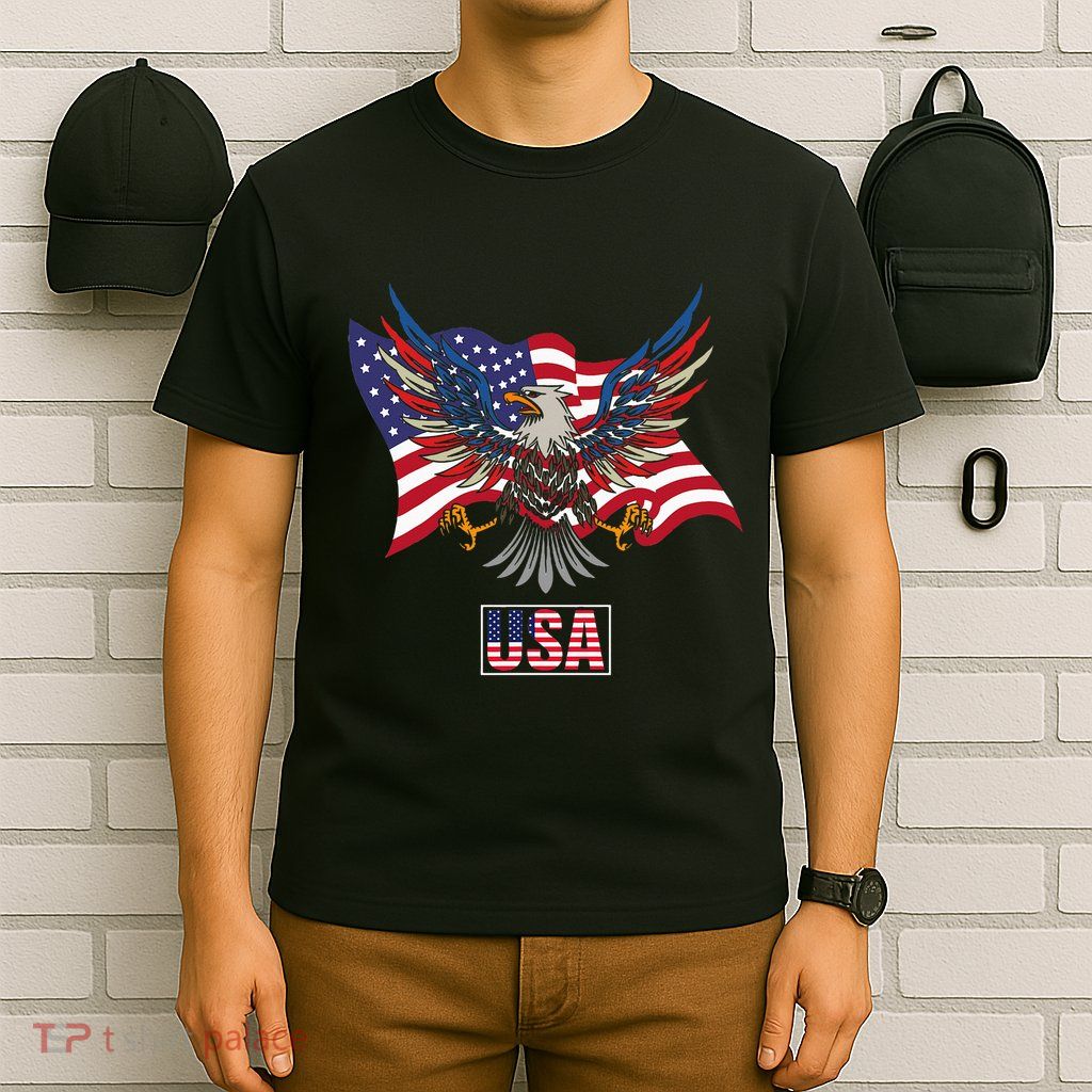 American Bald Eagle Usa Flag T-Shirt
