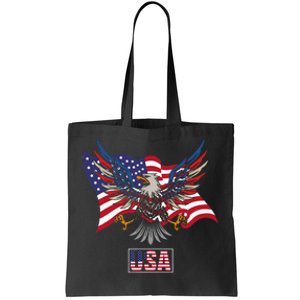 American Bald Eagle Usa Flag Tote Bag