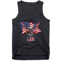 American Bald Eagle Usa Flag Tank Top