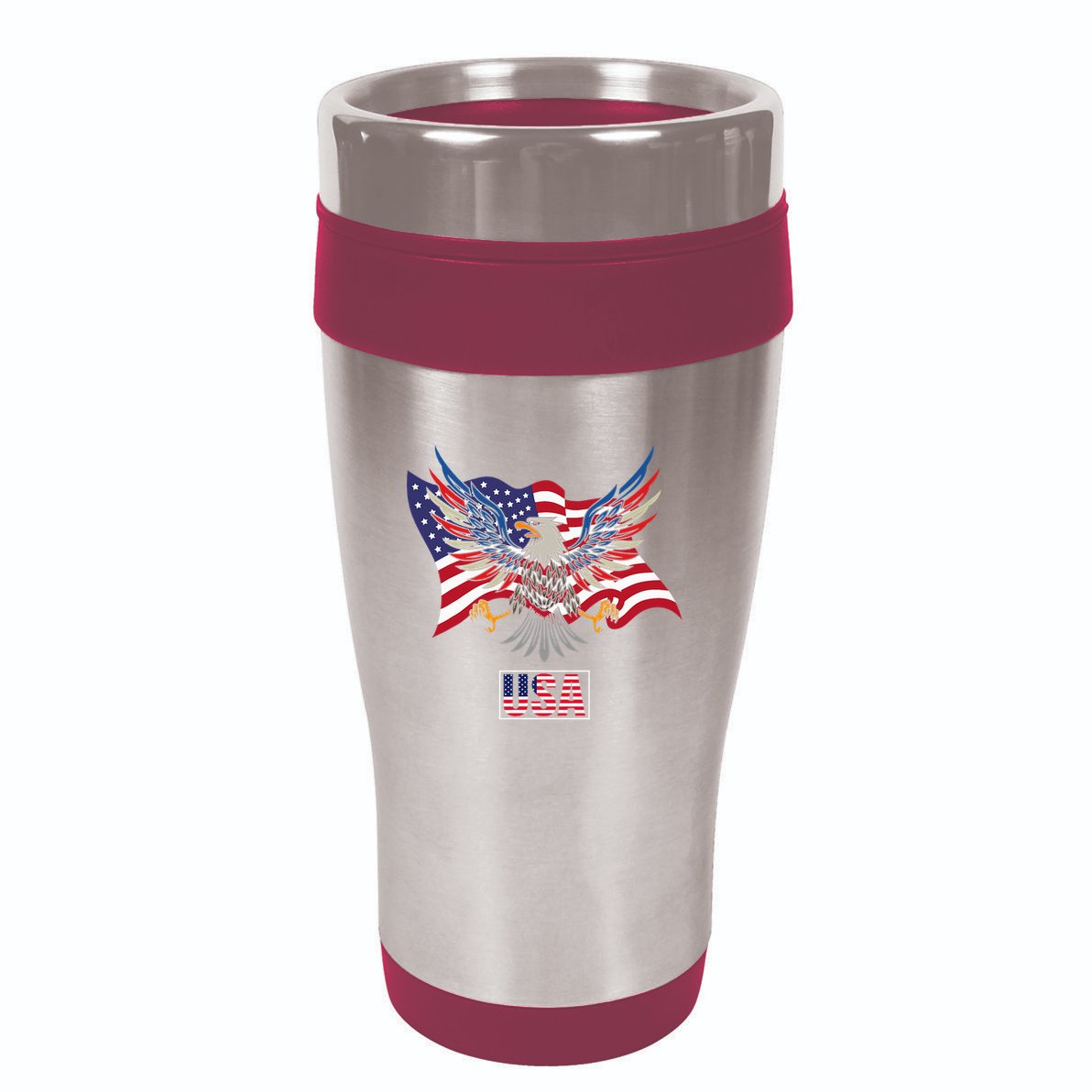 American Bald Eagle Usa Flag 16oz Travel Tumbler